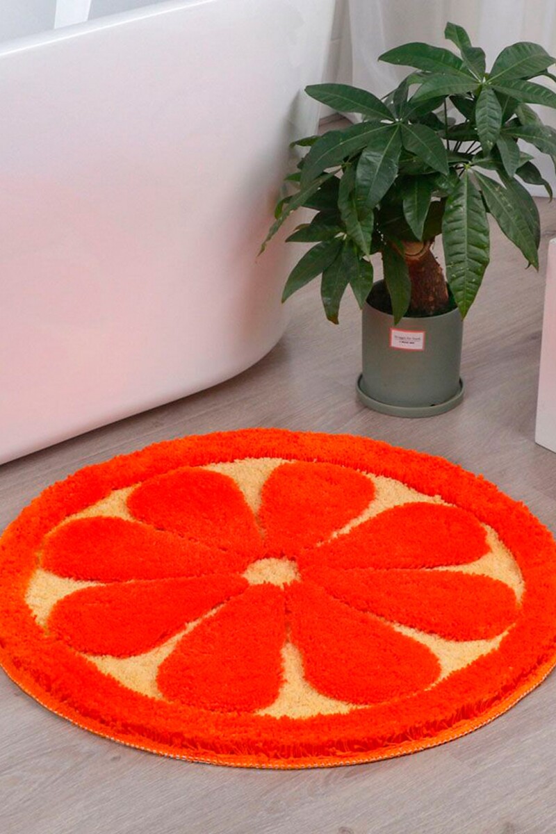 Alfombra flor circular naranja