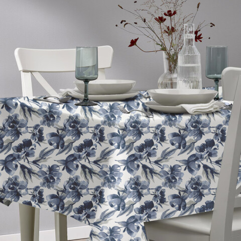 Mantel Waterproof Home Class 140 x 210 cm 3577 FLOR AZUL