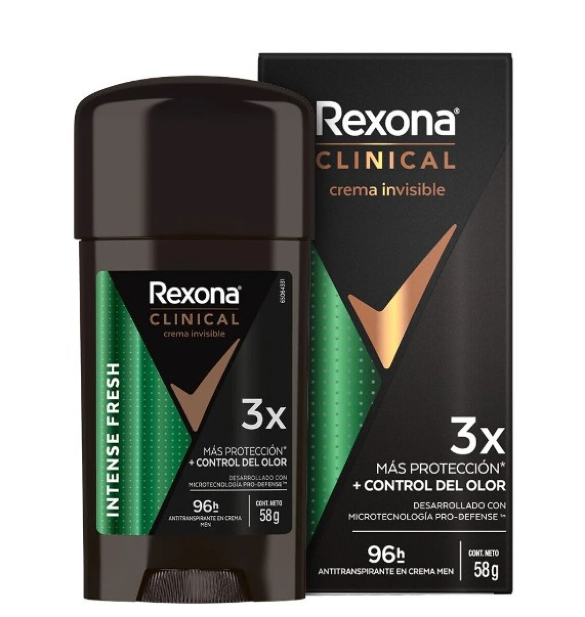 Rexona Clinical invisible antitranspirante - Intense Fresh en barra 