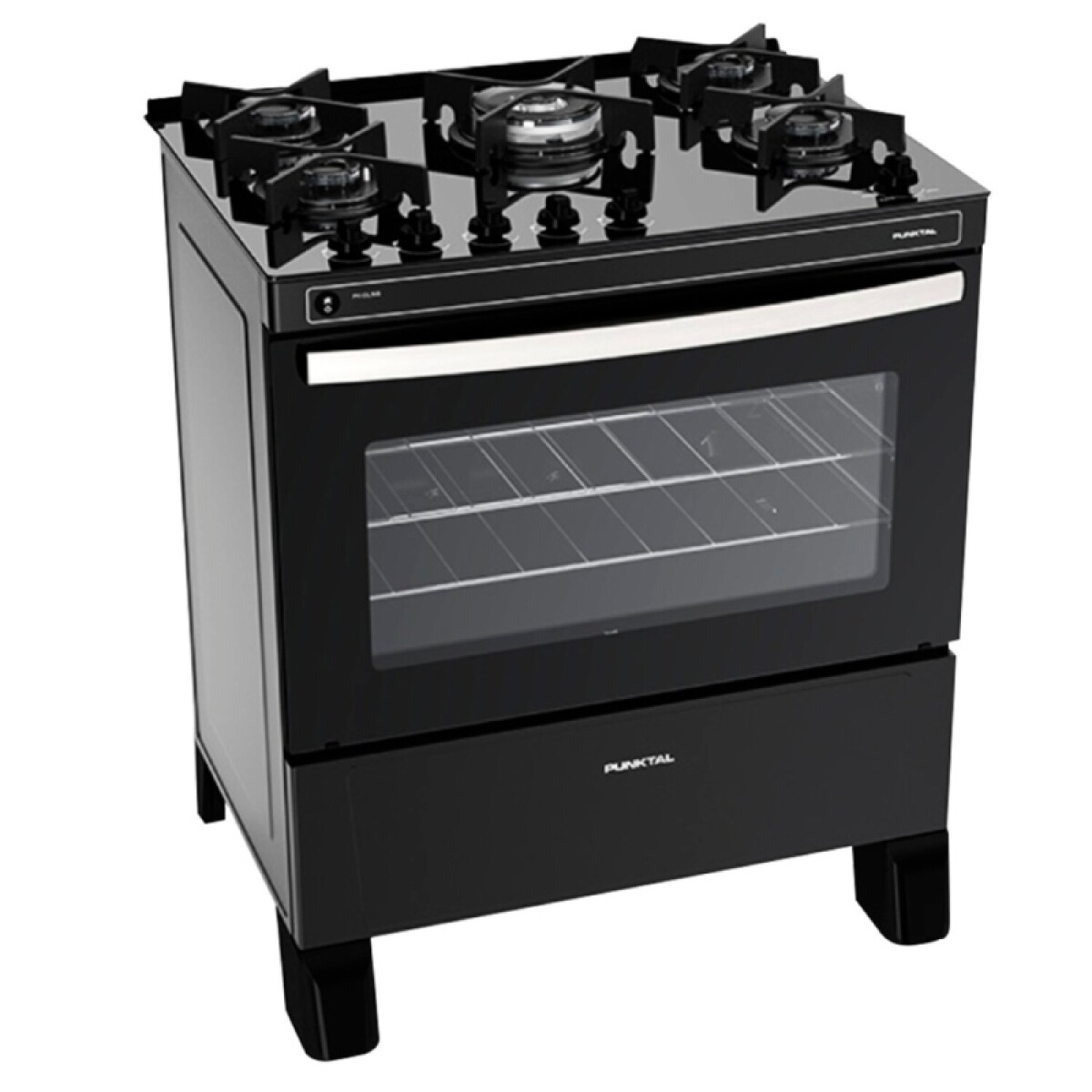 COCINA S/GAS 5 HORNALLAS, MESADA VIDRIO, ENC. ELÉCTRICO - negro 