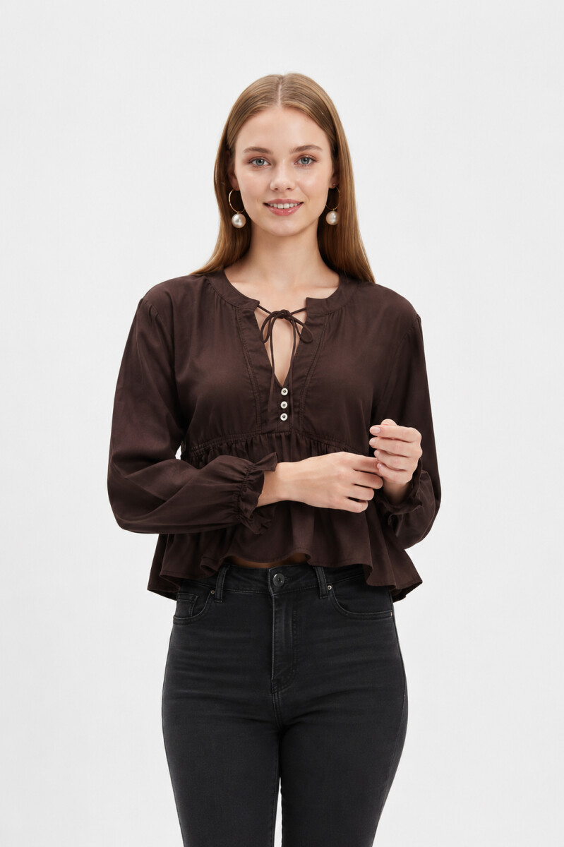 Blusa Teseo - Cafe 