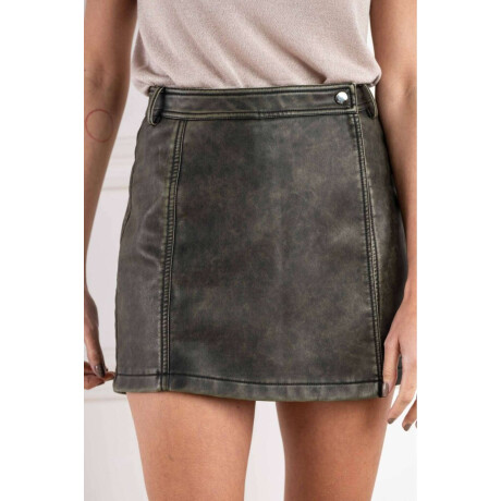 Skort Cuero Vegano Lavado Safari