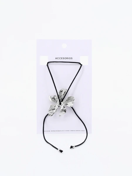 CHOKER FLOR PLATEADO