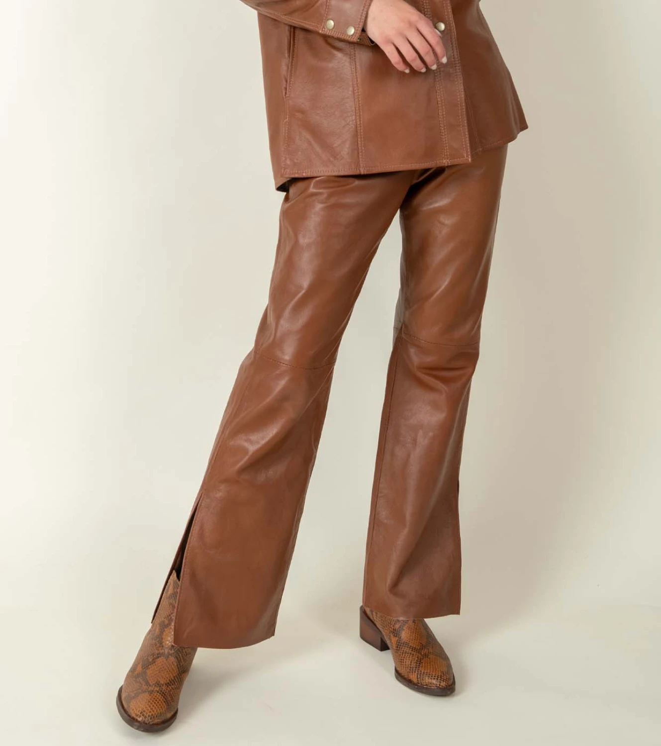 Leather Pant tostado l