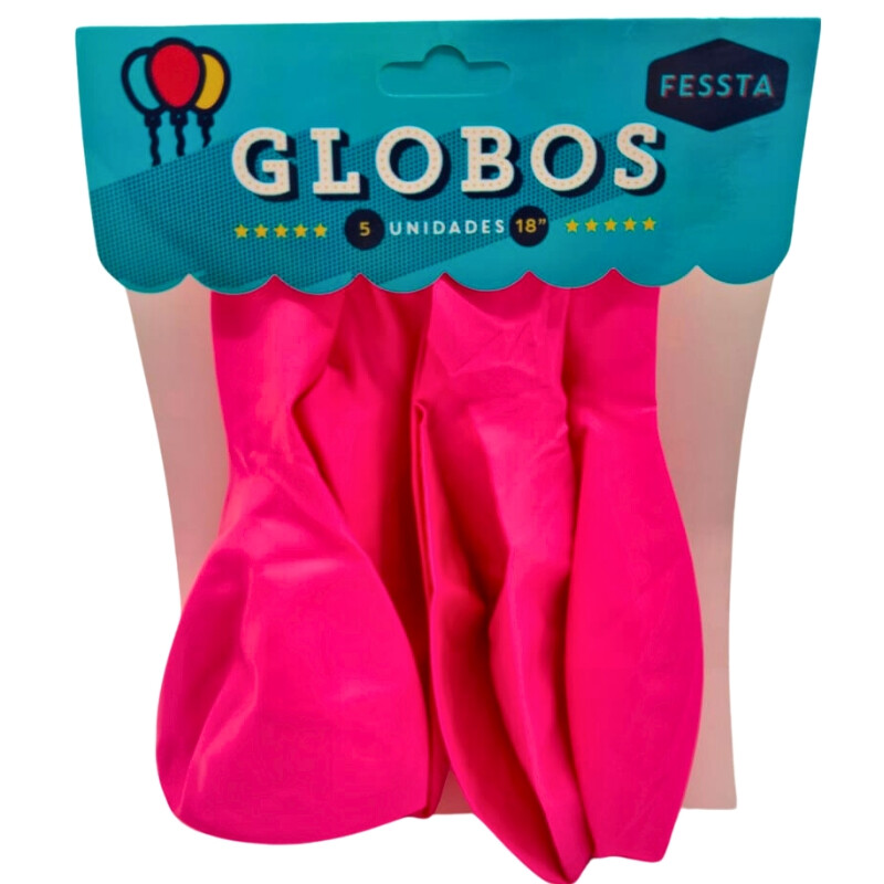 Globos X5 Tamaño R18 Rosa Chicle Liso