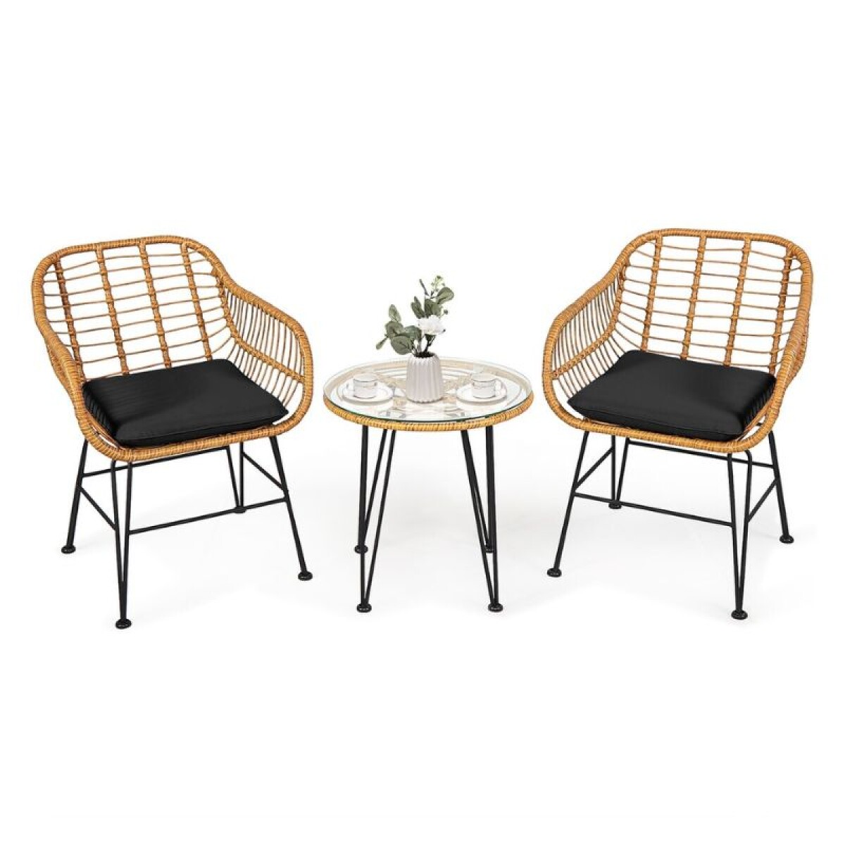 SET DE JARDIN METAL Y SIMIL RATÁN 