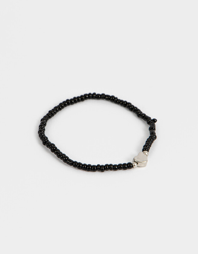 Pulseras Elásticas Con mostacillas Pulsera Elástica Corazón - Plateado