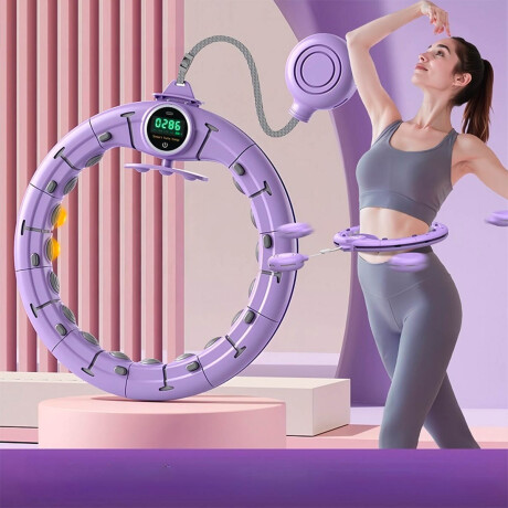 Aro Hula Hoop Deportivo Ajustable Fitness Pantalla Violeta