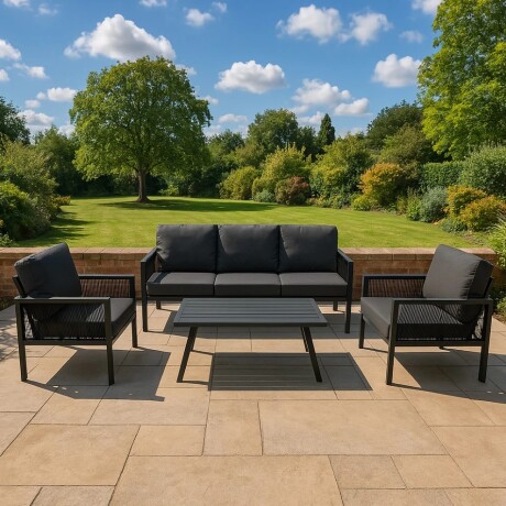 Juego de Jardín Exterior Aluminio Mesa + Sillones Juego de Jardín Exterior Aluminio Mesa + Sillones