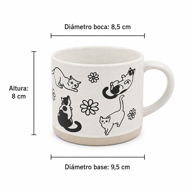 Mug de Ceramica 360Ml - Por Unidad Gatos