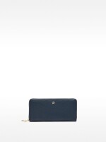 Cartera Con Textura Y Cierre De Cremallera azul-marino
