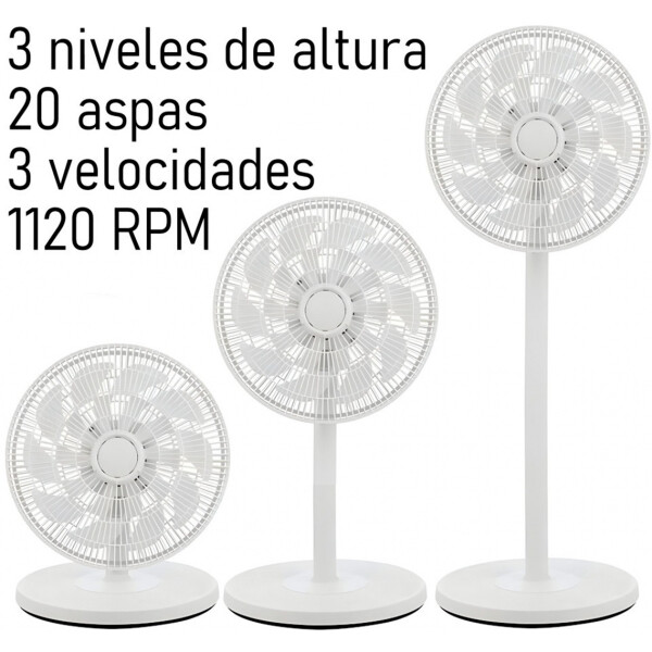 Ventilador 2 En 1 Pie Escritorio Goldtech 3 Velocidades 30W Color Blanco