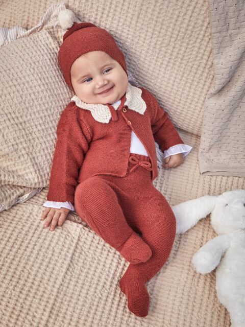 Polaina De Punto Rojo Oscuro