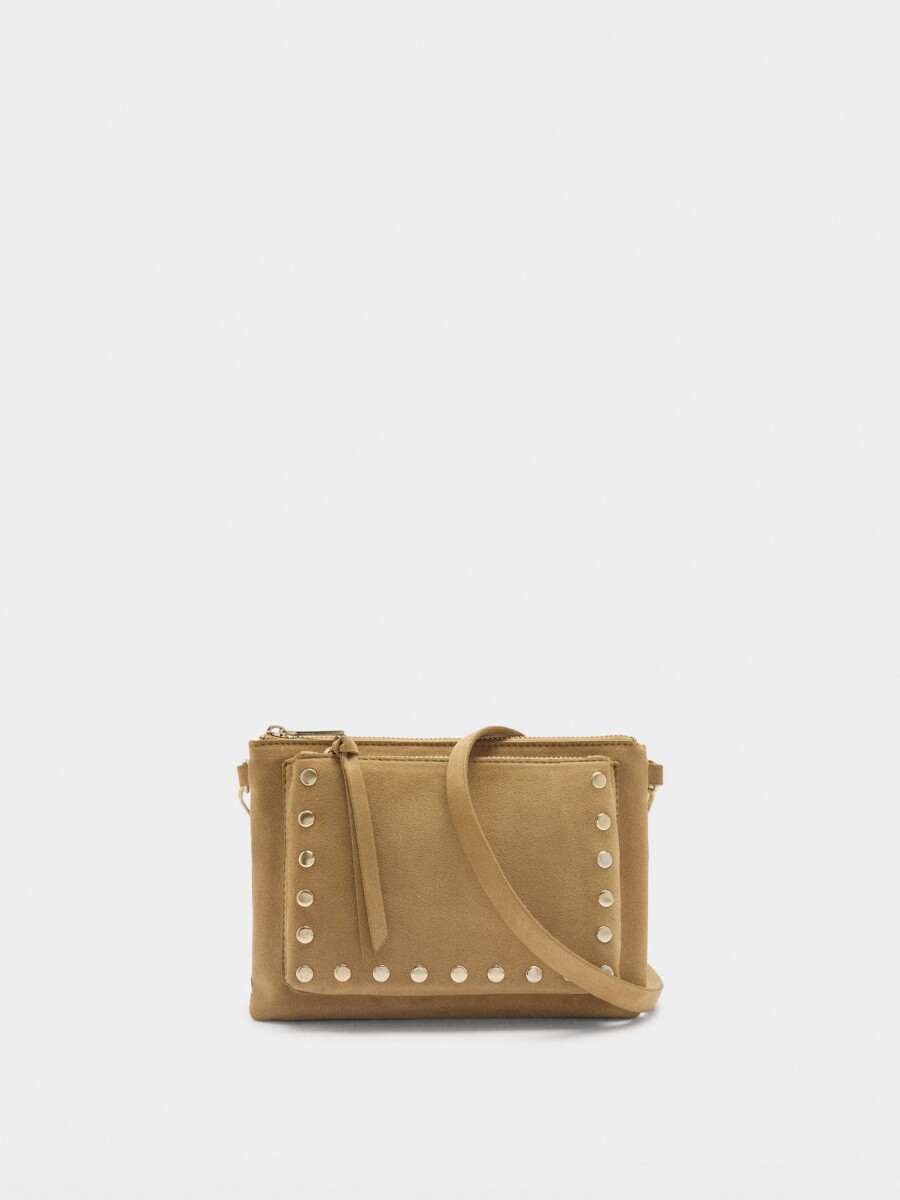 Bolso Bandolera Con Tachuelas taupe