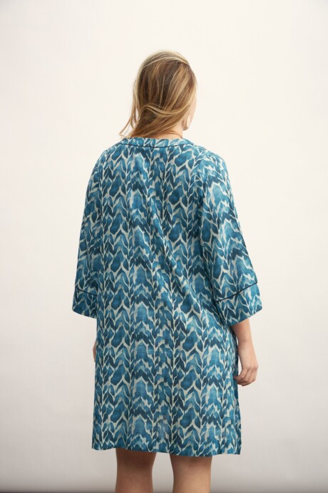 Vestido Vico Estampado Celeste