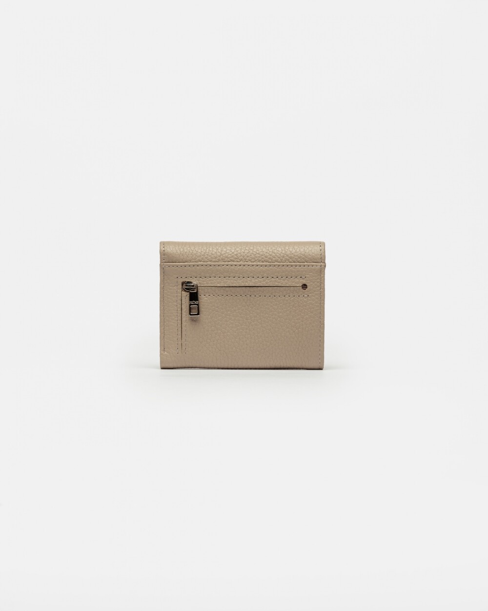 Billetera The Circle En Cuero Graneado Taupe