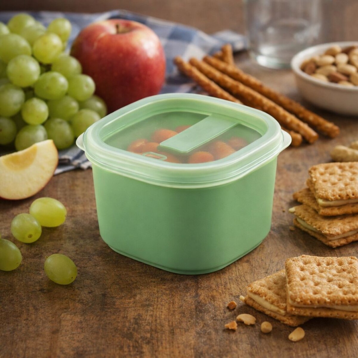 Tupper hermético en Plástico Resistente con Tapa Tramontina 150ml - Verde 