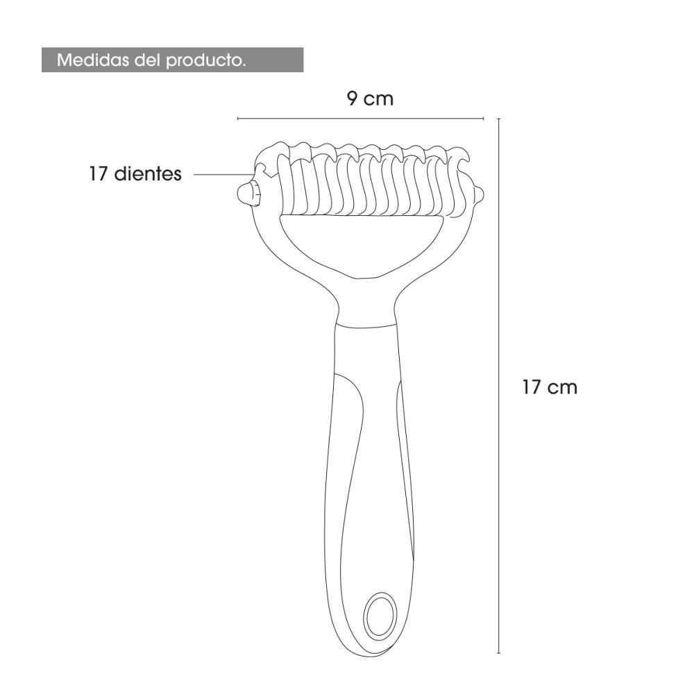 Peine Saca Nudos Trimador Para Perros 17 Dientes Rastrillo Color azul