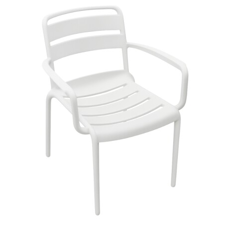 SILLA DE EXTERIOR OVIALA CON POSABRAZOS Silla de Exterior Oviala con Apoyabrazos Blanca