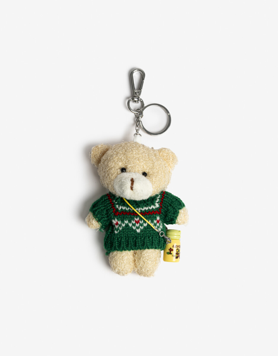 Llavero Oso Ropa Con Cantimplora 