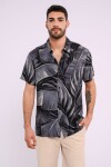 Camisa estampada Print hojas negro