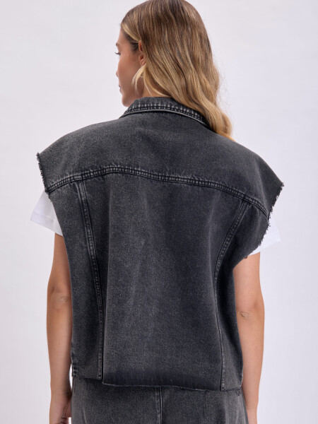 Chaleco jean Negro