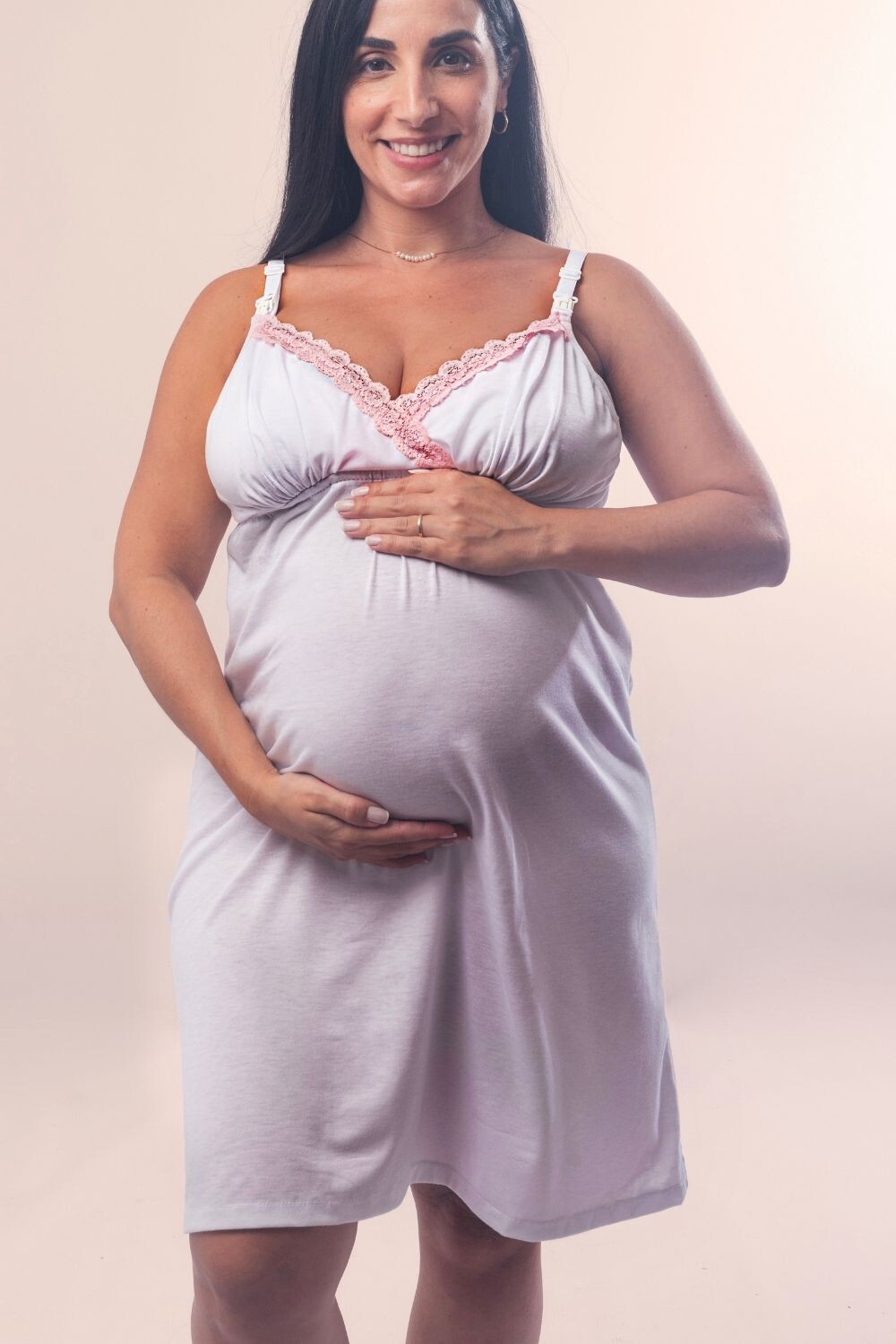 Solera Maternal Chloe Blanco y Rosa