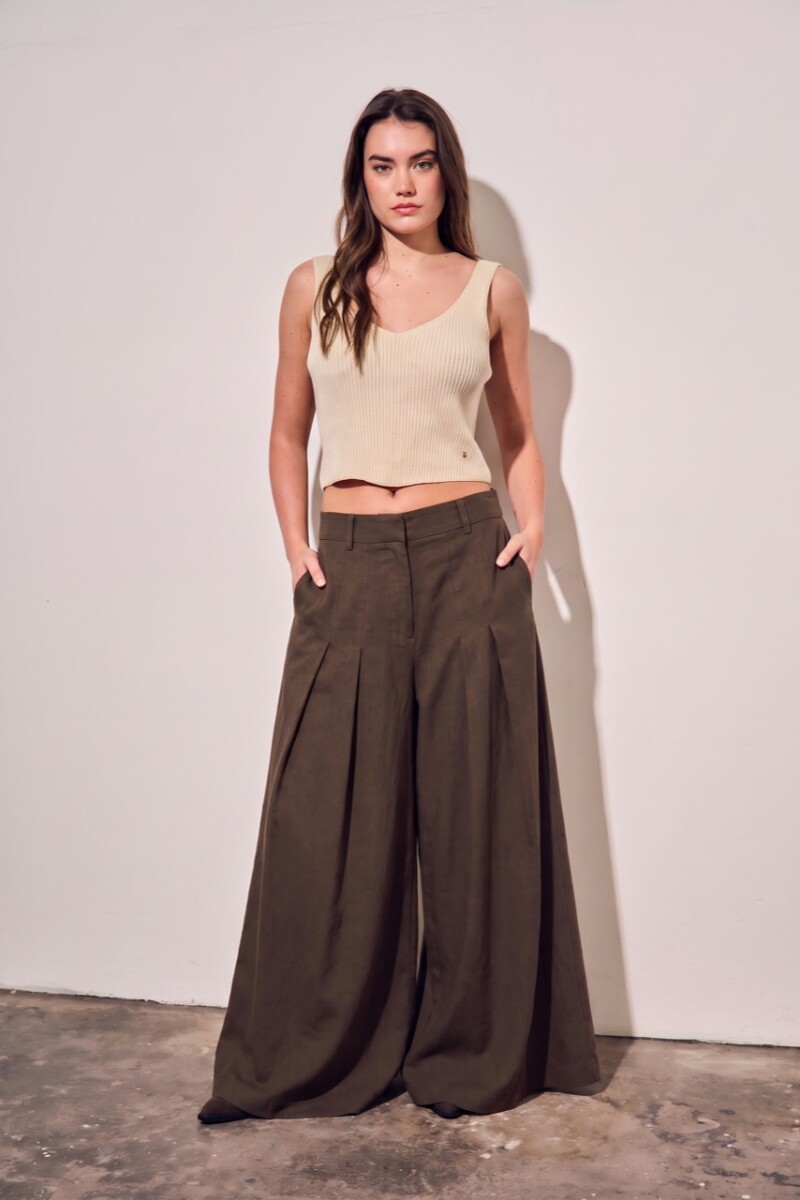 Pantalon Con Lino Safari