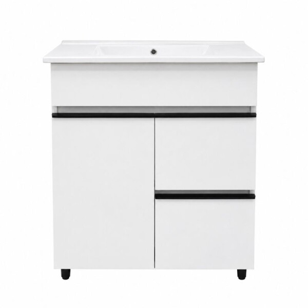 MUEBLE DE BAÑO 60 CM 1 PUERTA + 2 CAJONES - MESADA DE LOZA NEVADA MUEBLE DE BAÑO 60 CM 1 PUERTA + 2 CAJONES - MESADA DE LOZA NEVADA
