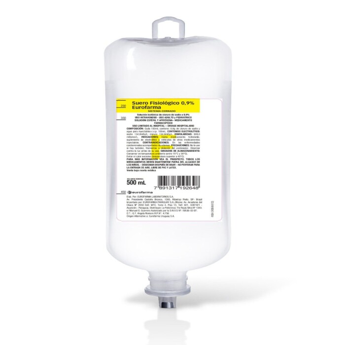 SUERO FISIOL. 0, 9% EUROFARMA FR. X 500 única
