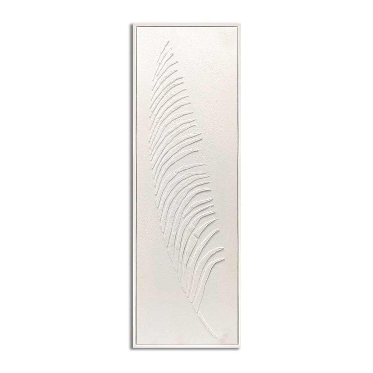 CUADRO 90x30cm MARCO HOJA BLANCO Y NEGRO 2 