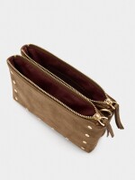 Bolso Bandolera Con Tachuelas camel
