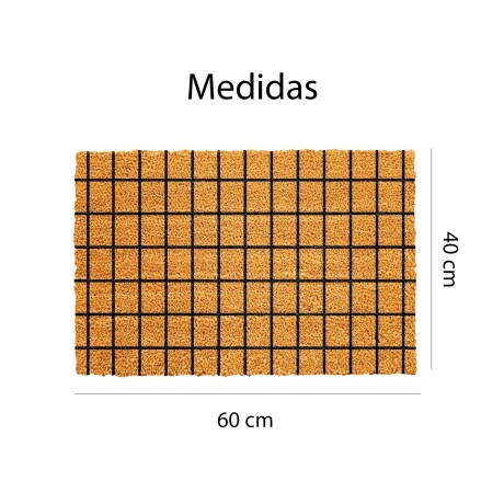 Alfombra Puerta Entrada Felpudo Coco Goma 40X60 Cuadriculado