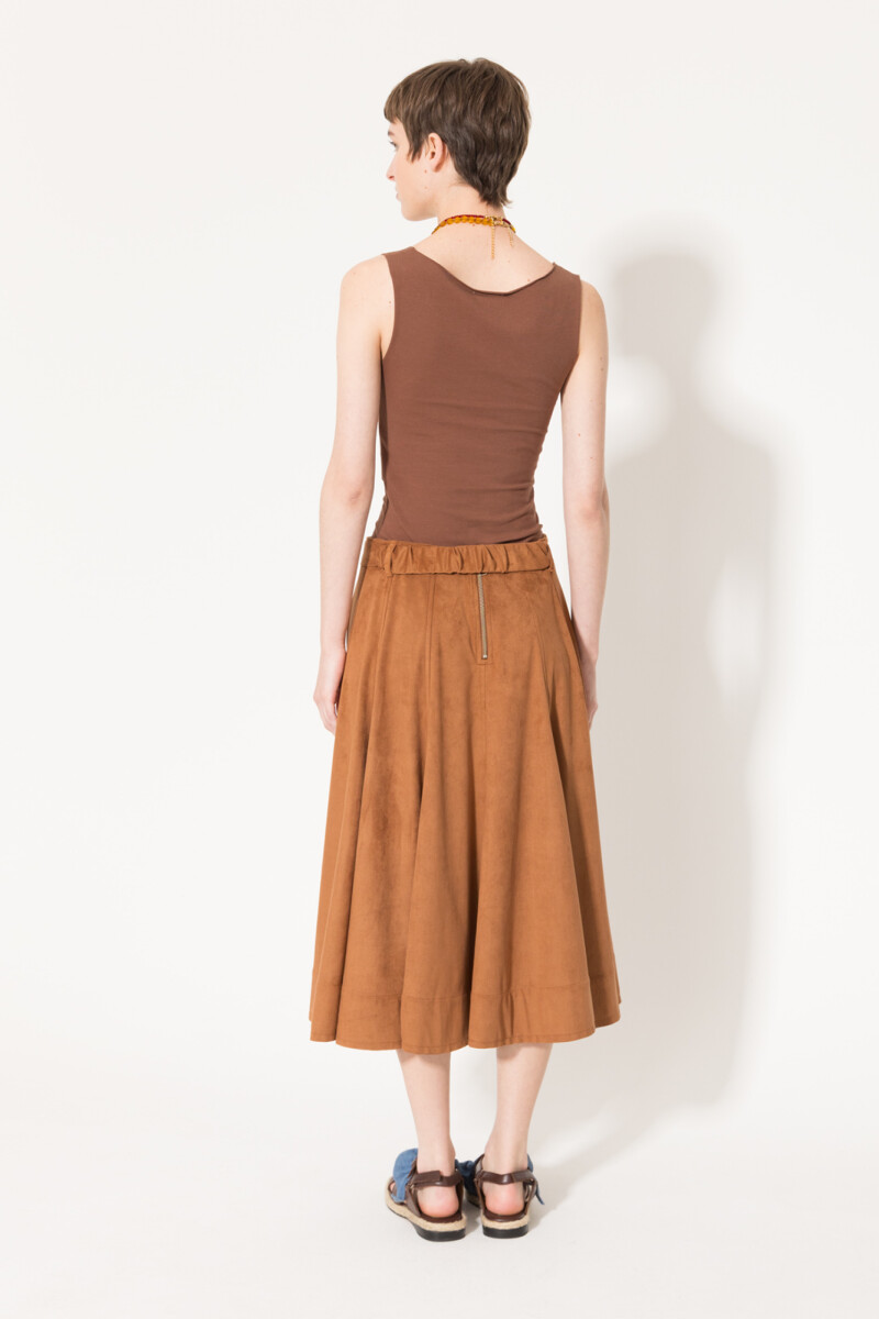 POLLERA SUEDE Caramelo