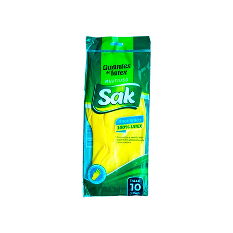 GUANTE LATEX SAK (AMARILLOS) TALLE XL Nº10 GUANTE LATEX SAK (AMARILLOS) TALLE XL Nº10