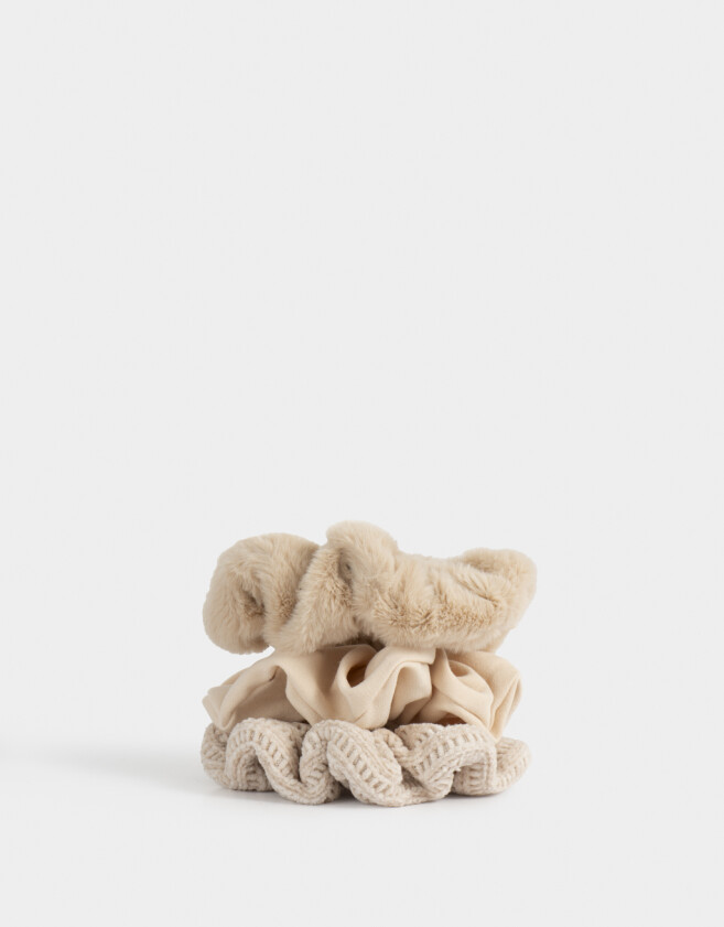 Skunzies De pelo Set De Scrunchies - Combinacion Bicolor