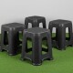 Set x4 Banquetas simil ratán NEGRO