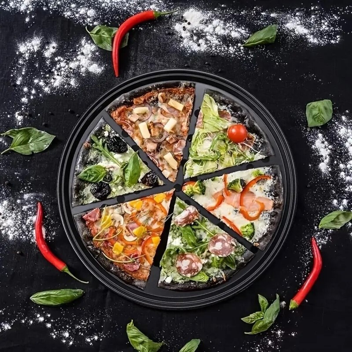 ASADERA PARA PIZZA D33/H1.2CM GRIS ANTIADHERENTE 