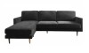 Sofa con Chaise PRADA Dark Grey Tela Rústica
