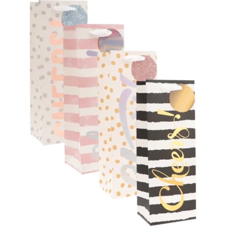 Bolsa Botella Top "Cheers" Cebra Rosa