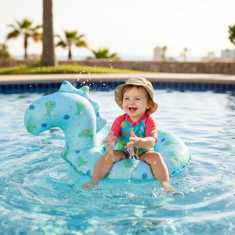 Flotador Infantil Asiento Inflable p/Piscina Recubierto Mesh Verde