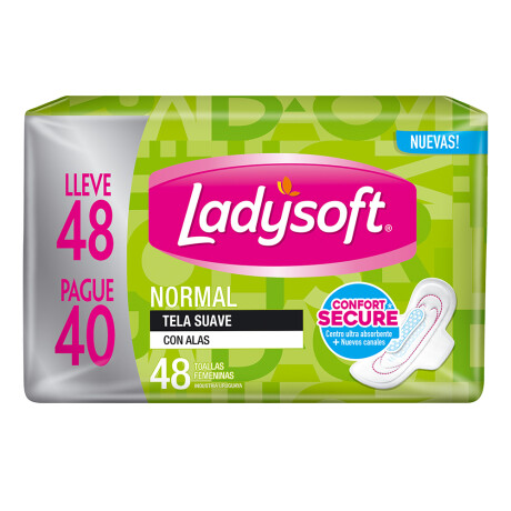 Toallitas Femenina Ladysoft Normal Tela Suave 48 Unidades Toallitas Femenina Ladysoft Normal Tela Suave 48 Unidades