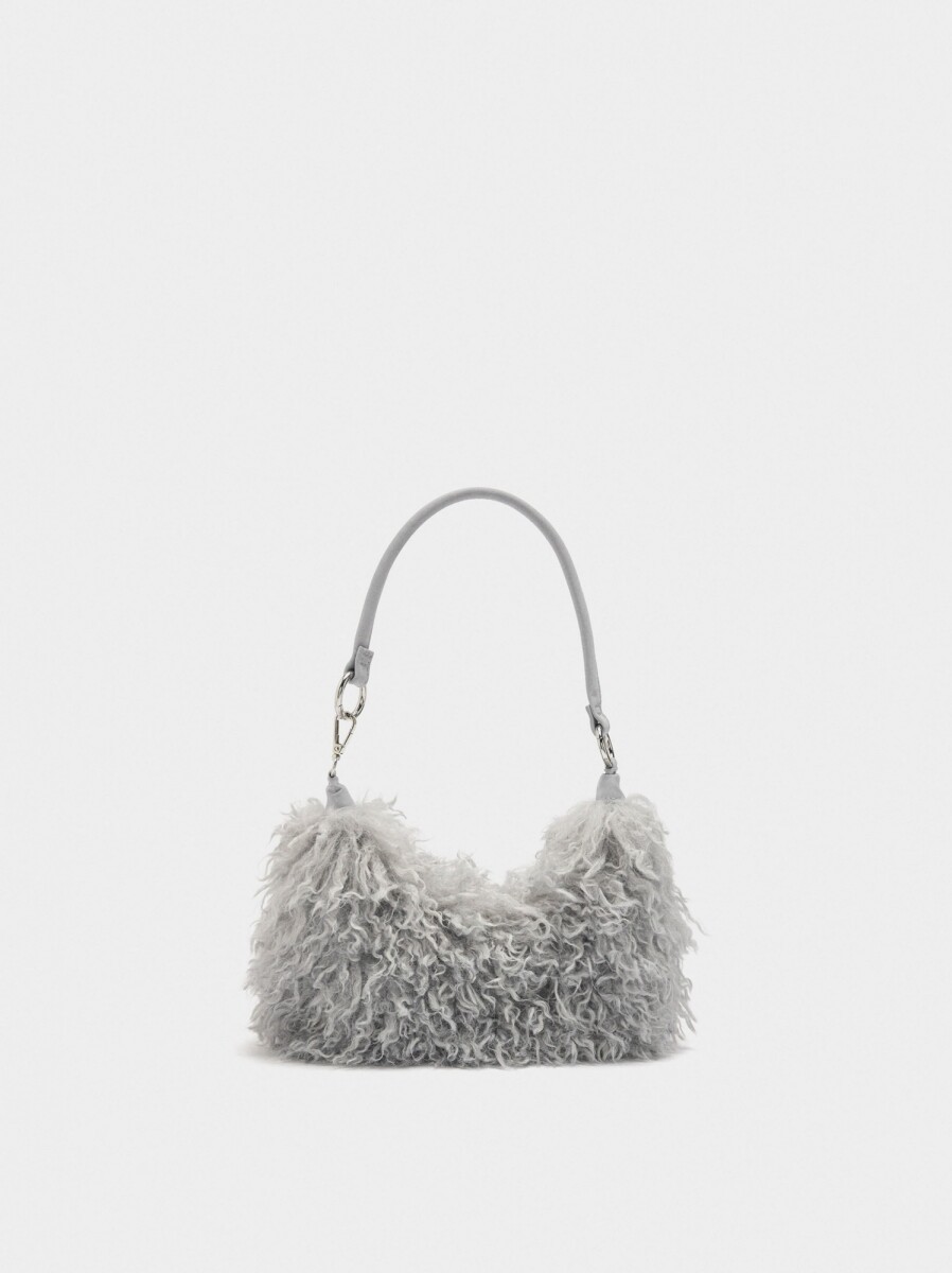 Bolso De Hombro Efecto Pelo - crudo 