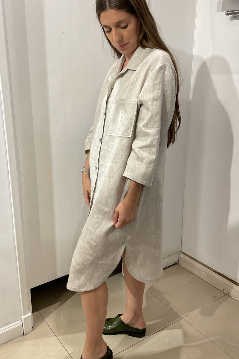 Vestido polonio Beige