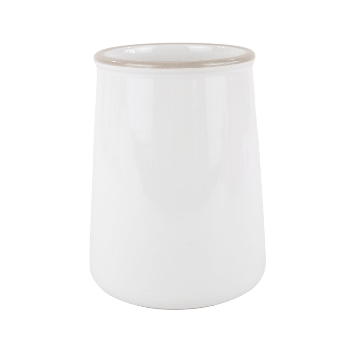 Florero de ceramica blanco liso 