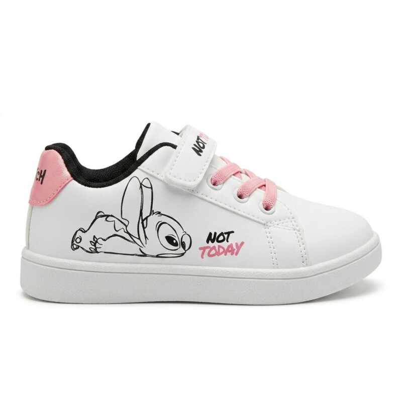 Championes Disney Bajo PU con velcro Niños STTCFW26512 Blanco-rosado