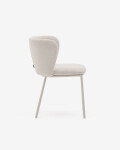 Silla Ciselia de chenilla beige y acero beige FSC Mix Credit Silla Ciselia de chenilla beige y acero beige FSC Mix Credit