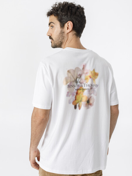 T-SHIRT FLEURS BLANCO