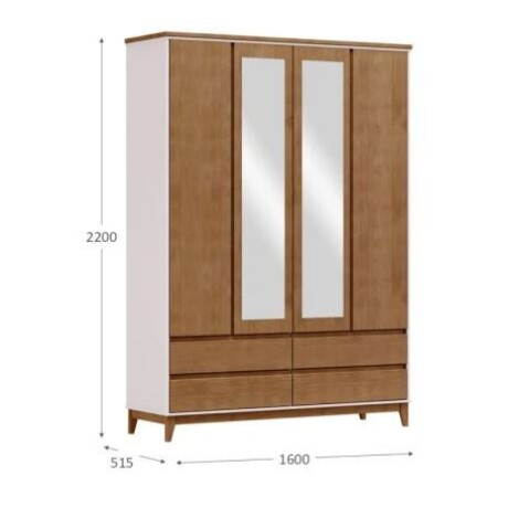 Ropero Prata 4 Puertas + 4 Cajones Natural 2813BFN Ropero Prata 4 Puertas + 4 Cajones Natural 2813BFN