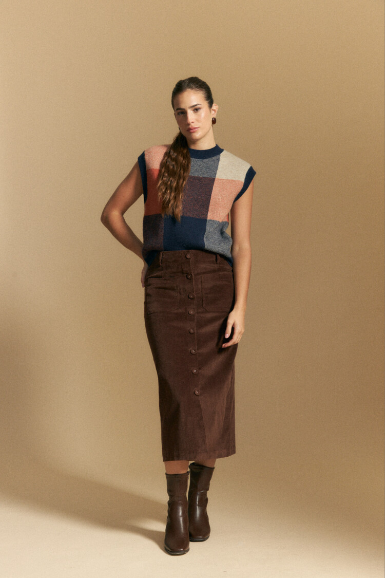 FALDA ALIX Marrón Corteza